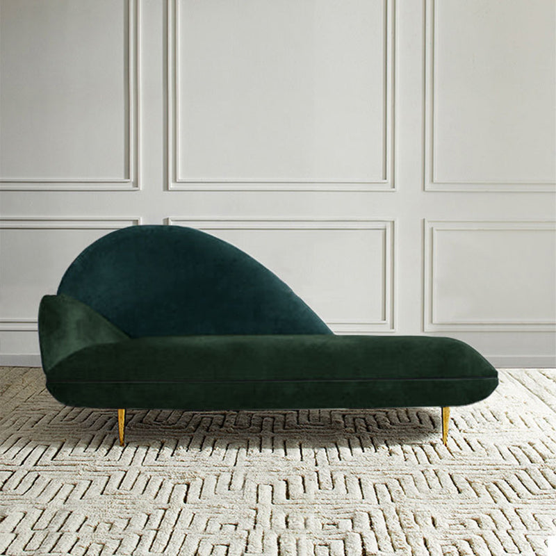 Contemporary Velvet Chaise Lounge Couch One Armed Lounge Chair