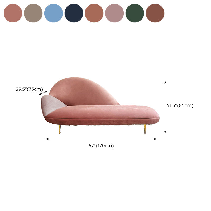 Contemporary Velvet Chaise Lounge Couch One Armed Lounge Chair