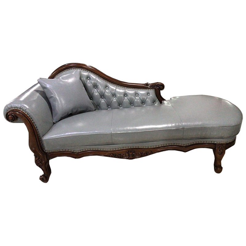 Traditional Upholstered Chaise Lounge Couch Leather Chaise Lounge Chair Grey Clearhalo 'Chairs & Seating' 'Chaise Lounge' 'chaise_lounge' 'furn' 'furn_chaise_lounge' 'Furniture' 'Living Room Furniture' 7534437