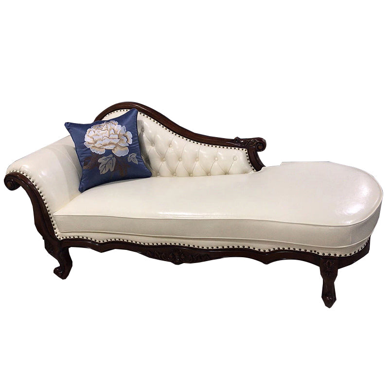 Traditional Upholstered Chaise Lounge Couch Leather Chaise Lounge Chair White Clearhalo 'Chairs & Seating' 'Chaise Lounge' 'chaise_lounge' 'furn' 'furn_chaise_lounge' 'Furniture' 'Living Room Furniture' 7534439
