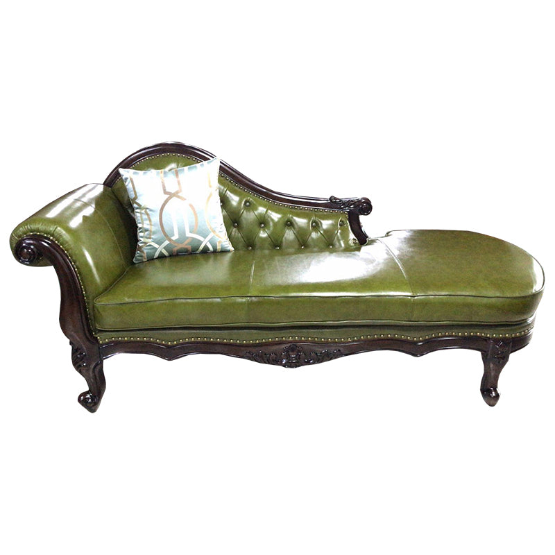 Traditional Upholstered Chaise Lounge Couch Leather Chaise Lounge Chair Green Clearhalo 'Chairs & Seating' 'Chaise Lounge' 'chaise_lounge' 'furn' 'furn_chaise_lounge' 'Furniture' 'Living Room Furniture' 7534447