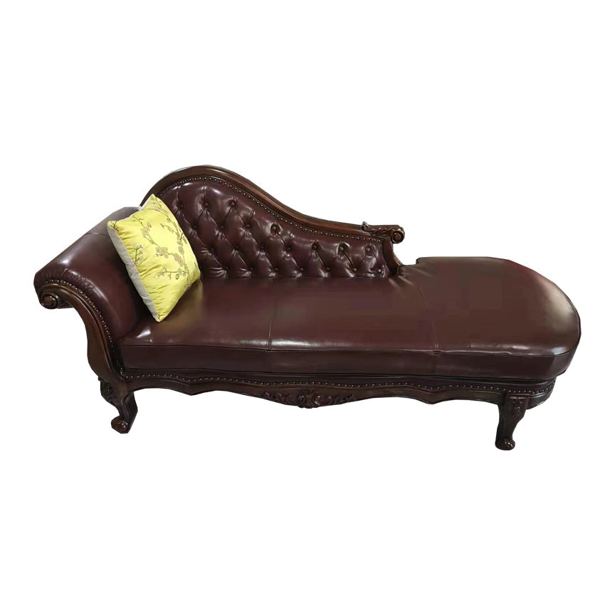 Traditional Upholstered Chaise Lounge Couch Leather Chaise Lounge Chair Coffee Clearhalo 'Chairs & Seating' 'Chaise Lounge' 'chaise_lounge' 'furn' 'furn_chaise_lounge' 'Furniture' 'Living Room Furniture' 7534454