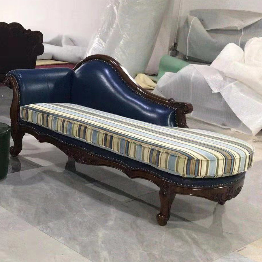 Traditional Upholstered Chaise Lounge Couch Leather Chaise Lounge Chair Navy Clearhalo 'Chairs & Seating' 'Chaise Lounge' 'chaise_lounge' 'furn' 'furn_chaise_lounge' 'Furniture' 'Living Room Furniture' 7534456