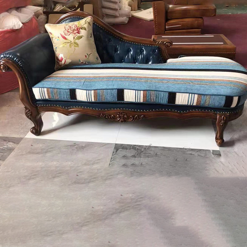 Traditional Upholstered Chaise Lounge Couch Leather Chaise Lounge Chair Ocean Blue Clearhalo 'Chairs & Seating' 'Chaise Lounge' 'chaise_lounge' 'furn' 'furn_chaise_lounge' 'Furniture' 'Living Room Furniture' 7534457