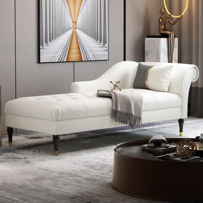 Glam Chaise Lounge Couch One Armed Chaise Lounge with Pillow