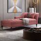Glam Chaise Lounge Couch One Armed Chaise Lounge with Pillow
