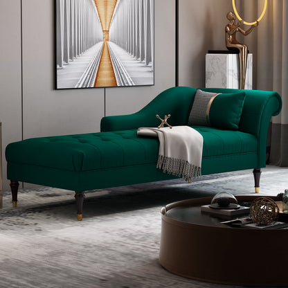 Glam Chaise Lounge Couch One Armed Chaise Lounge with Pillow