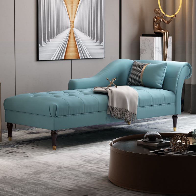 Glam Chaise Lounge Couch One Armed Chaise Lounge with Pillow