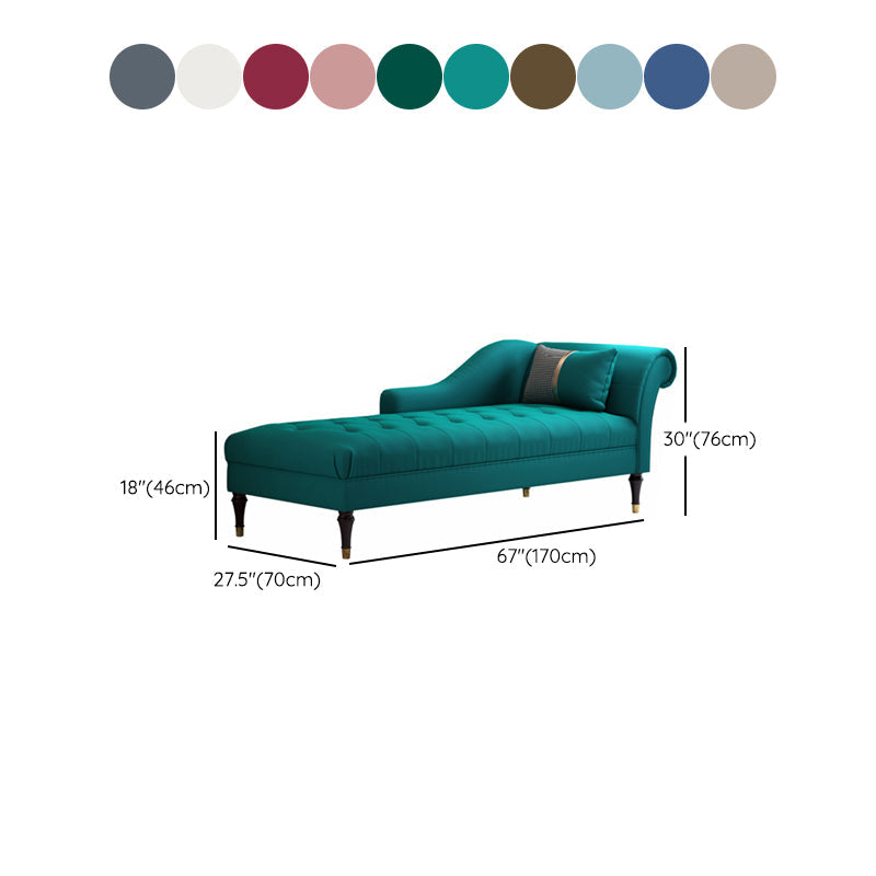 Glam Chaise Lounge Couch One Armed Chaise Lounge with Pillow