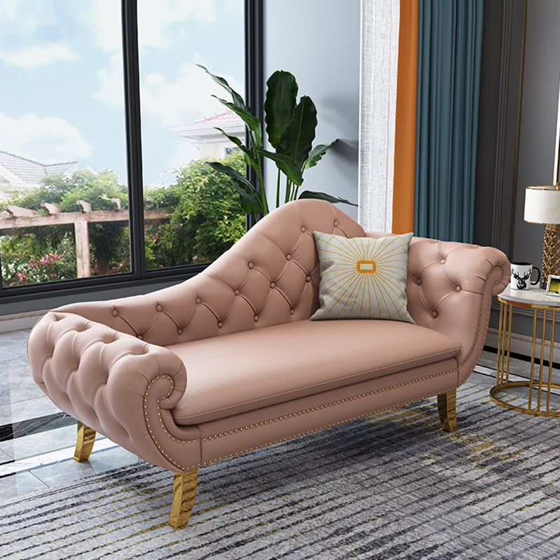 Glam Chaise Lounge Chair Solid Color Chaise Lounge with Pillow Clearhalo 'Chairs & Seating' 'Chaise Lounge' 'chaise_lounge' 'furn' 'furn_chaise_lounge' 'Furniture' 'Living Room Furniture' 7534486