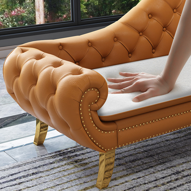 Glam Chaise Lounge Chair Solid Color Chaise Lounge with Pillow Clearhalo 'Chairs & Seating' 'Chaise Lounge' 'chaise_lounge' 'furn' 'furn_chaise_lounge' 'Furniture' 'Living Room Furniture' 7534492