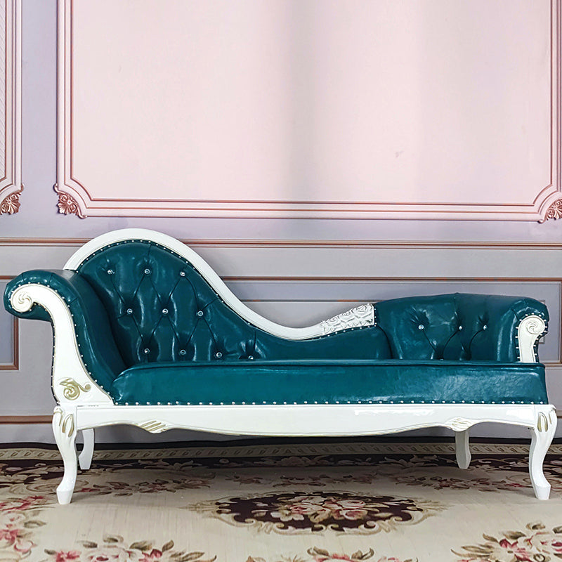 Glam Chaise Lounge Couch Leather Chaise Lounge Chair with Legs