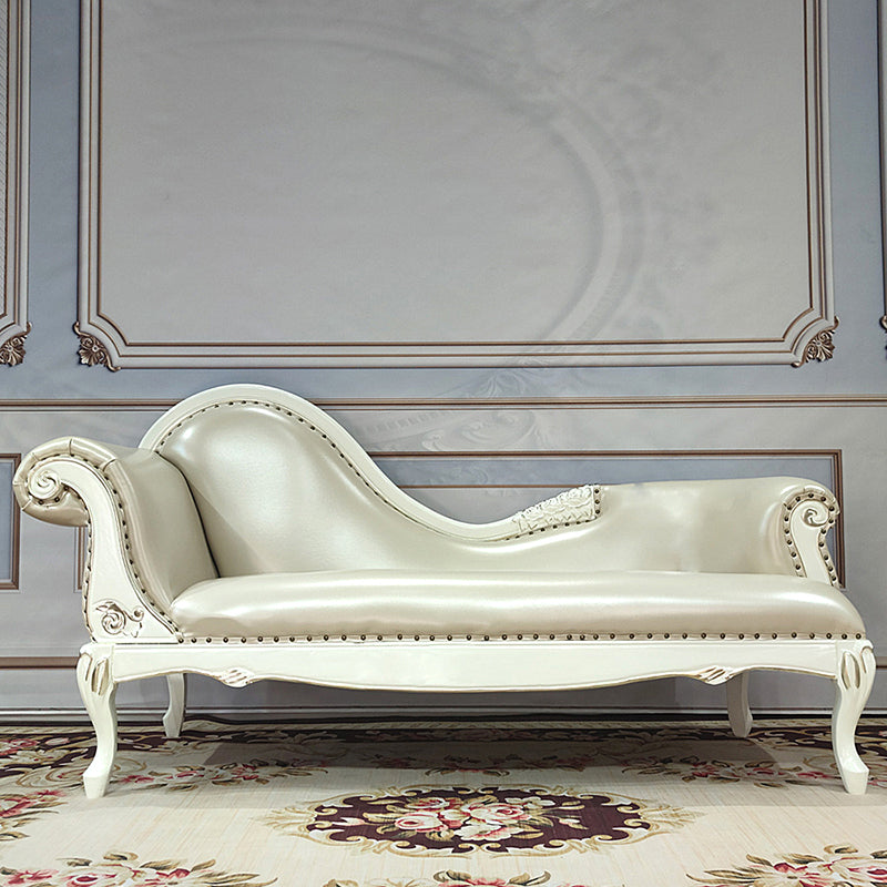 Glam Chaise Lounge Couch Leather Chaise Lounge Chair with Legs