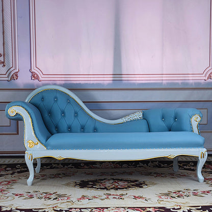 Glam Chaise Lounge Couch Leather Chaise Lounge Chair with Legs