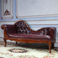 Glam Chaise Lounge Couch Leather Chaise Lounge Chair with Legs