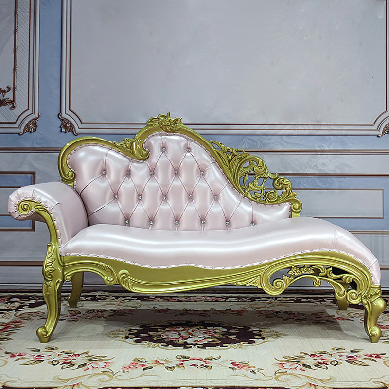 Glam Chaise Lounge Couch Leather Chaise Lounge Chair with Legs