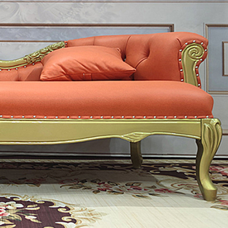 Glam Chaise Lounge Couch Leather Chaise Lounge Chair with Legs