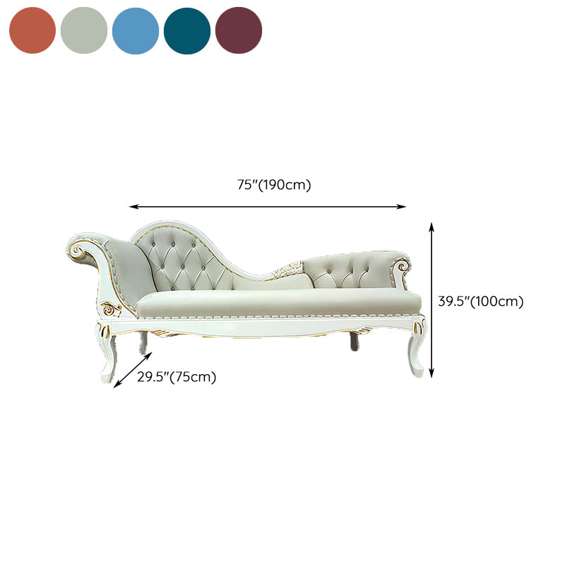 Glam Chaise Lounge Couch Leather Chaise Lounge Chair with Legs