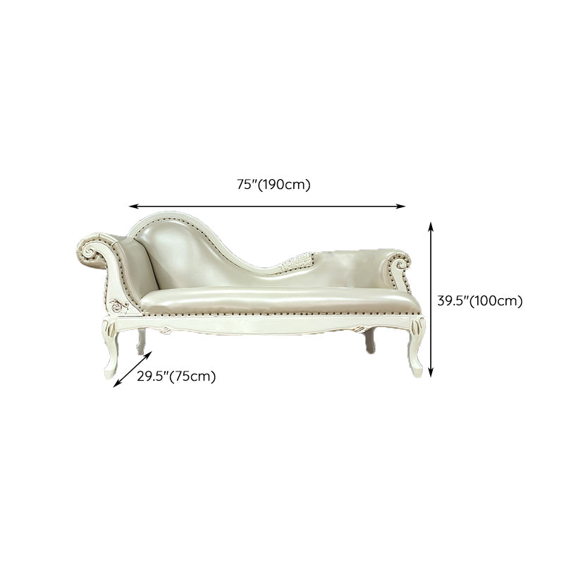 Glam Chaise Lounge Couch Leather Chaise Lounge Chair with Legs
