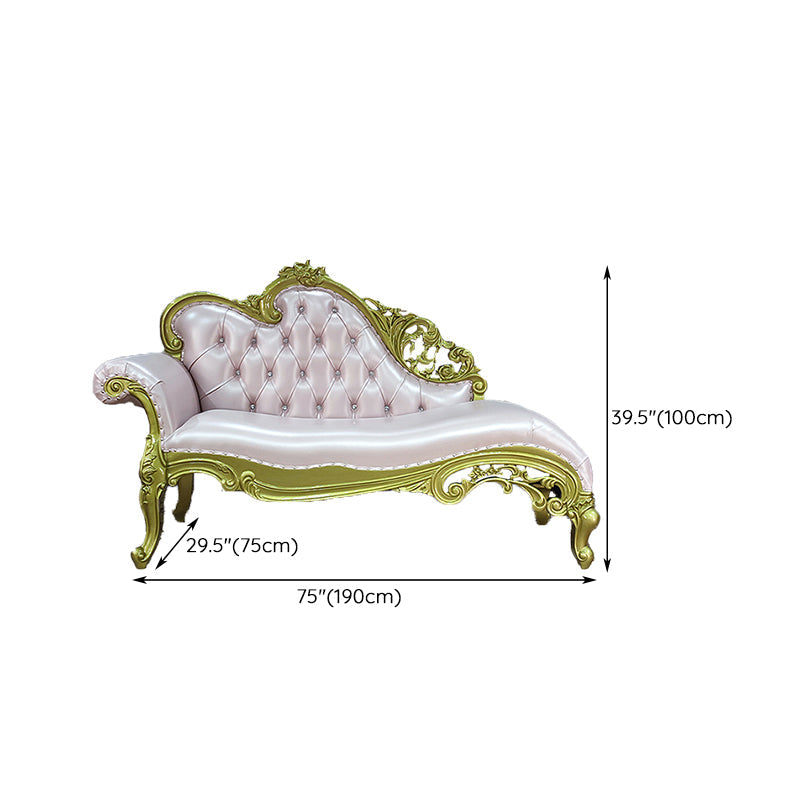 Glam Chaise Lounge Couch Leather Chaise Lounge Chair with Legs