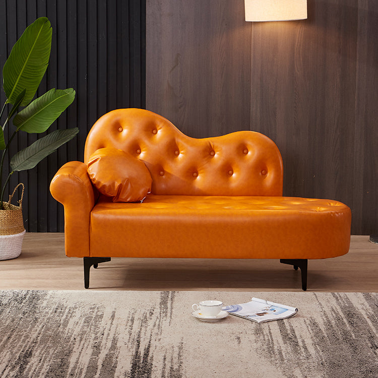Modern Chaise Lounge Faux Leather Chaise Lounge Couch for Bedroom Clearhalo 'Chairs & Seating' 'Chaise Lounge' 'chaise_lounge' 'furn' 'furn_chaise_lounge' 'Furniture' 'Living Room Furniture' 7534533