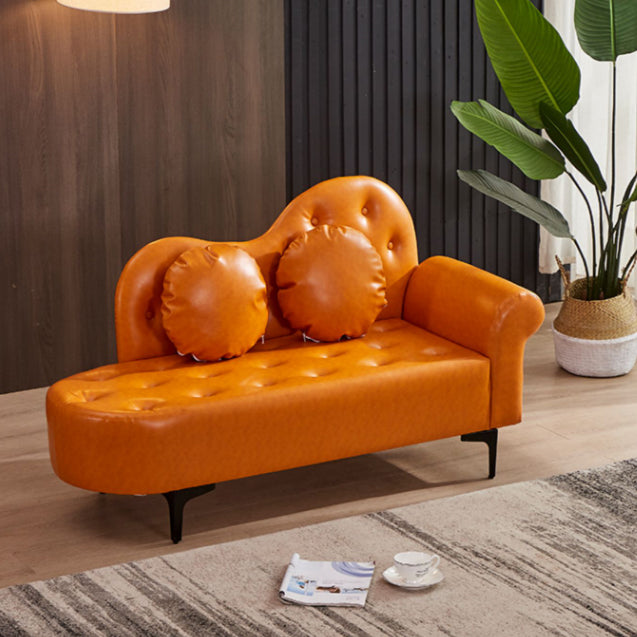 Modern Chaise Lounge Faux Leather Chaise Lounge Couch for Bedroom Clearhalo 'Chairs & Seating' 'Chaise Lounge' 'chaise_lounge' 'furn' 'furn_chaise_lounge' 'Furniture' 'Living Room Furniture' 7534538