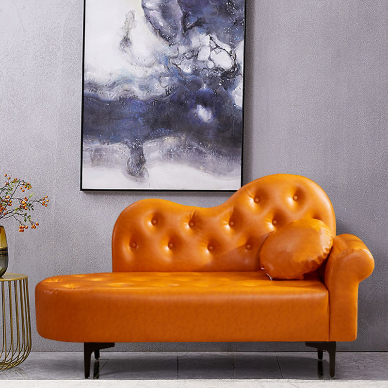 Modern Chaise Lounge Faux Leather Chaise Lounge Couch for Bedroom Clearhalo 'Chairs & Seating' 'Chaise Lounge' 'chaise_lounge' 'furn' 'furn_chaise_lounge' 'Furniture' 'Living Room Furniture' 7534540
