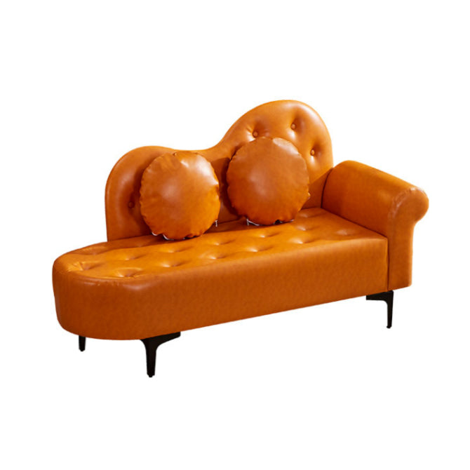Modern Chaise Lounge Faux Leather Chaise Lounge Couch for Bedroom Clearhalo 'Chairs & Seating' 'Chaise Lounge' 'chaise_lounge' 'furn' 'furn_chaise_lounge' 'Furniture' 'Living Room Furniture' 7534542