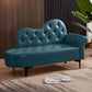 Modern Chaise Lounge Faux Leather Chaise Lounge Couch for Bedroom Blue Gray Right-Arm Chaise Clearhalo 'Chairs & Seating' 'Chaise Lounge' 'chaise_lounge' 'furn' 'furn_chaise_lounge' 'Furniture' 'Living Room Furniture' 7534545