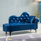 Modern Chaise Lounge Faux Leather Chaise Lounge Couch for Bedroom Royal Blue Right-Arm Chaise Clearhalo 'Chairs & Seating' 'Chaise Lounge' 'chaise_lounge' 'furn' 'furn_chaise_lounge' 'Furniture' 'Living Room Furniture' 7534547