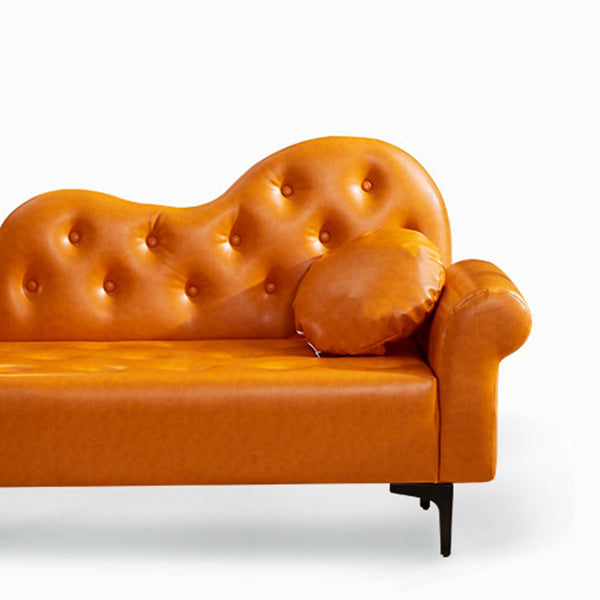 Modern Chaise Lounge Faux Leather Chaise Lounge Couch for Bedroom Clearhalo 'Chairs & Seating' 'Chaise Lounge' 'chaise_lounge' 'furn' 'furn_chaise_lounge' 'Furniture' 'Living Room Furniture' 7534548
