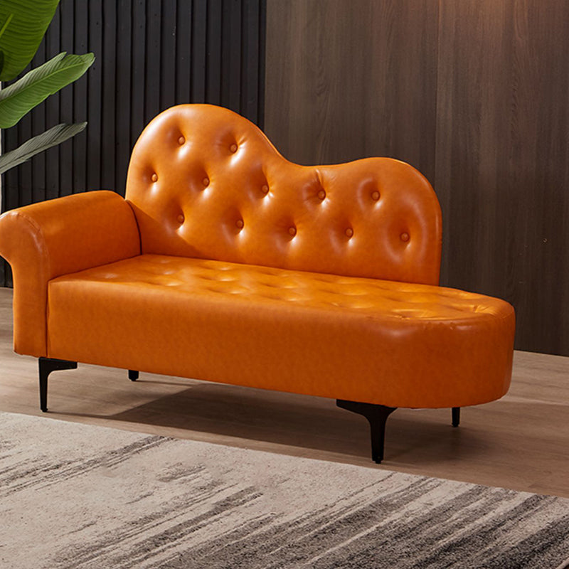 Modern Chaise Lounge Faux Leather Chaise Lounge Couch for Bedroom Clearhalo 'Chairs & Seating' 'Chaise Lounge' 'chaise_lounge' 'furn' 'furn_chaise_lounge' 'Furniture' 'Living Room Furniture' 7534551