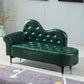 Modern Chaise Lounge Faux Leather Chaise Lounge Couch for Bedroom Dark Green Left-Arm Chaise Clearhalo 'Chairs & Seating' 'Chaise Lounge' 'chaise_lounge' 'furn' 'furn_chaise_lounge' 'Furniture' 'Living Room Furniture' 7534556