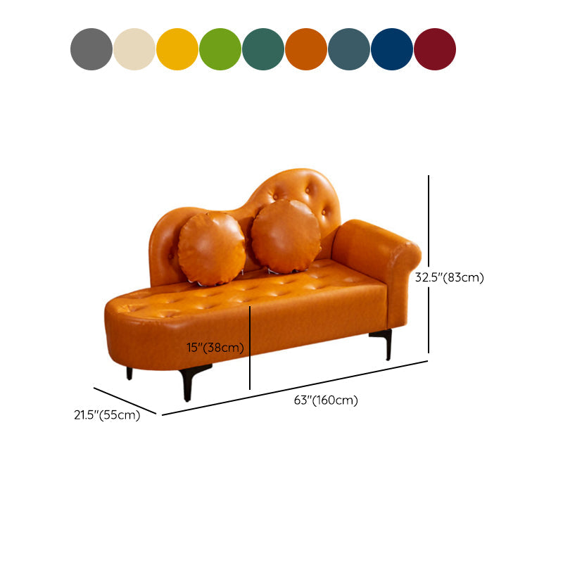 Modern Chaise Lounge Faux Leather Chaise Lounge Couch for Bedroom Clearhalo 'Chairs & Seating' 'Chaise Lounge' 'chaise_lounge' 'furn' 'furn_chaise_lounge' 'Furniture' 'Living Room Furniture' 7534561