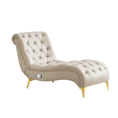 Modern Upholstered Chaise Lounge Couch Armless Chaise Lounge Chair White Clearhalo 'Chairs & Seating' 'Chaise Lounge' 'chaise_lounge' 'furn' 'furn_chaise_lounge' 'Furniture' 'Living Room Furniture' 7534579