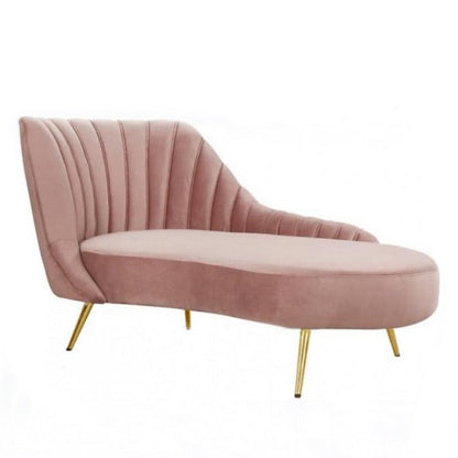 Glam Upholstered Chaise Lounge Couch Velvet Chaise Lounge Chair Pink Left-Arm Chaise Clearhalo 'Chairs & Seating' 'Chaise Lounge' 'chaise_lounge' 'furn' 'furn_chaise_lounge' 'Furniture' 'Living Room Furniture' 7534613