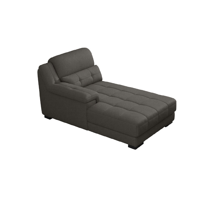 Modern Upholstered Chaise Lounge Couch Linen Blend Chaise Lounge Chair Dark Gray Right-Arm Chaise Clearhalo 'Chairs & Seating' 'Chaise Lounge' 'chaise_lounge' 'furn' 'furn_chaise_lounge' 'Furniture' 'Living Room Furniture' 7534624