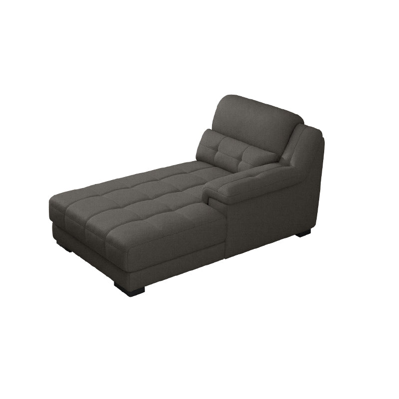 Modern Upholstered Chaise Lounge Couch Linen Blend Chaise Lounge Chair Dark Gray Left-Arm Chaise Clearhalo 'Chairs & Seating' 'Chaise Lounge' 'chaise_lounge' 'furn' 'furn_chaise_lounge' 'Furniture' 'Living Room Furniture' 7534633