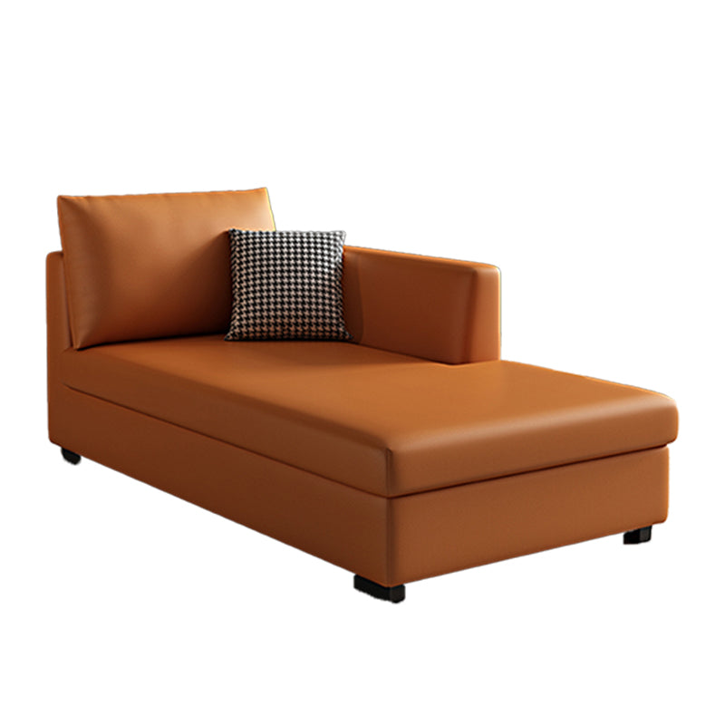 Modern Chaise Lounge Chair Recessed Arms Chaise with Pillows