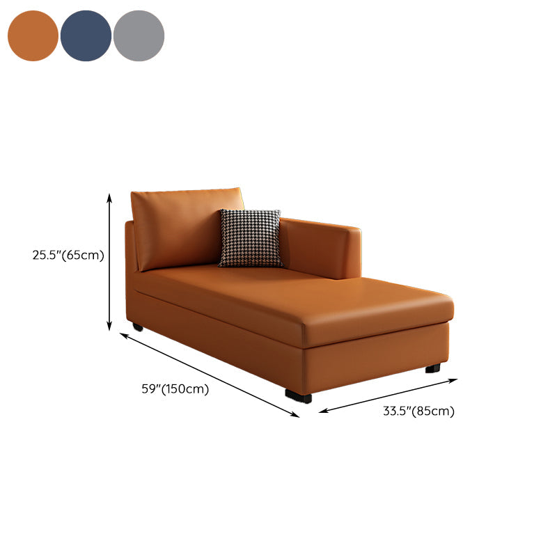 Modern Chaise Lounge Chair Recessed Arms Chaise with Pillows
