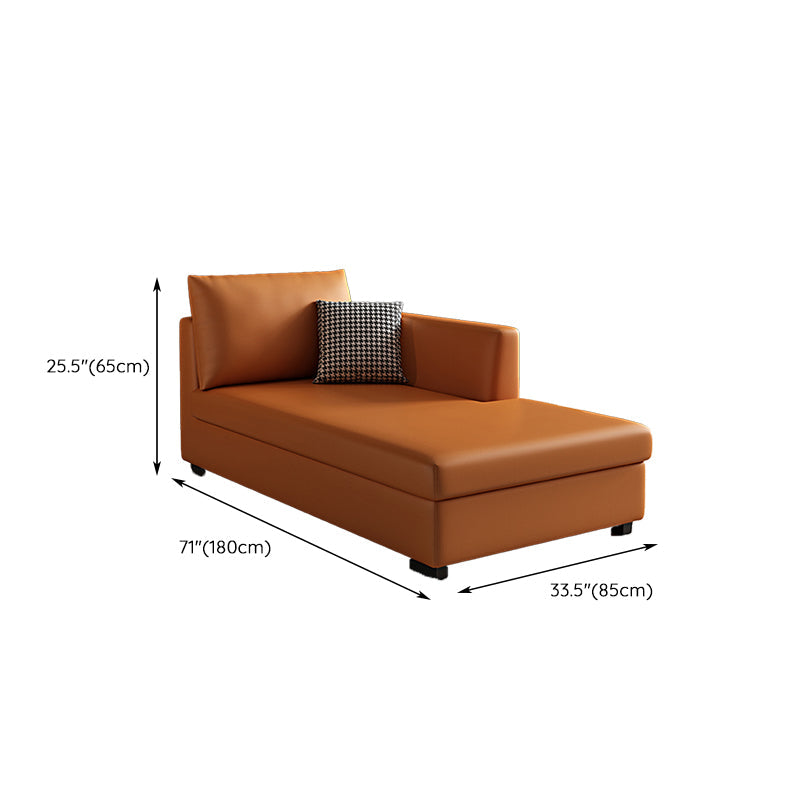 Modern Chaise Lounge Chair Recessed Arms Chaise with Pillows