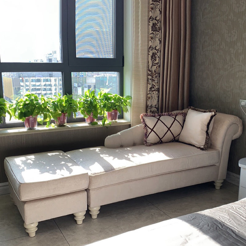 Scandinavian Upholstered Chaise Lounge Couch Fabric Chaise Lounge Chair Chaise with Ottoman Right-Arm Chaise Clearhalo 'Chairs & Seating' 'Chaise Lounge' 'chaise_lounge' 'furn' 'furn_chaise_lounge' 'Furniture' 'Living Room Furniture' 7534697