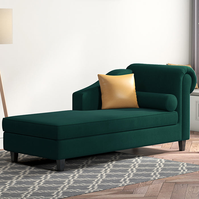 Skandinavischer Chaiselongue-Stuhl, einfarbig, Chaiselongue mit Kissen