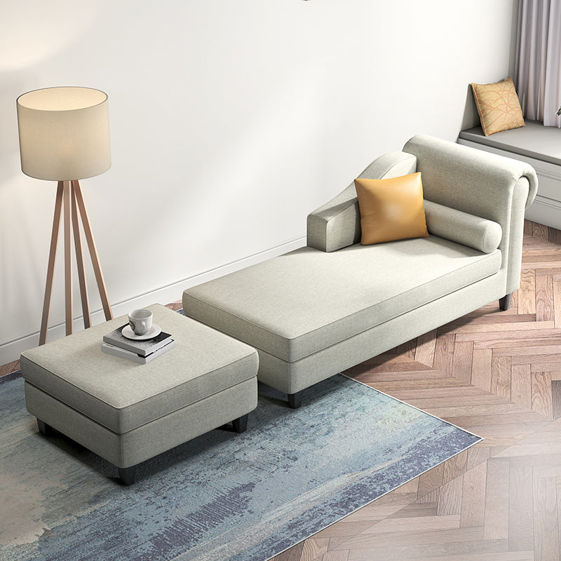 Skandinavischer Chaiselongue-Stuhl, einfarbig, Chaiselongue mit Kissen