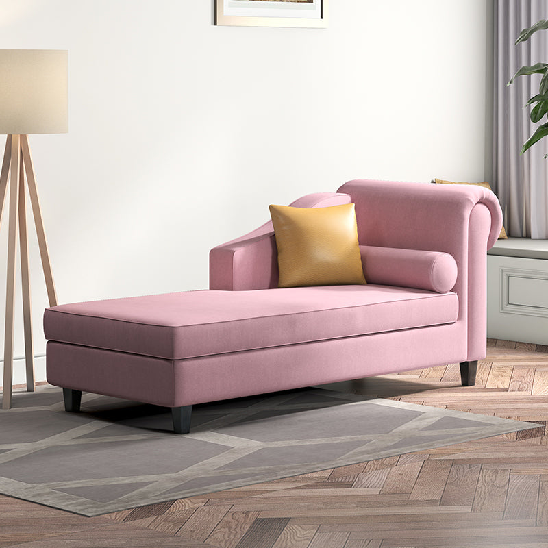 Skandinavischer Chaiselongue-Stuhl, einfarbig, Chaiselongue mit Kissen