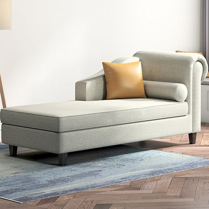 Skandinavischer Chaiselongue-Stuhl, einfarbig, Chaiselongue mit Kissen