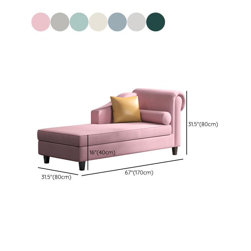 Skandinavischer Chaiselongue-Stuhl, einfarbig, Chaiselongue mit Kissen