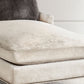 Chaise longue rembourrée de campagne française, chaise longue en micro-velours
