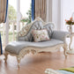 Genuine Leather Accent Chair Traditional Solid Wood Rolled Arms Chaise Gray Right-Arm Chaise Clearhalo 'Chairs & Seating' 'Chaise Lounge' 'chaise_lounge' 'furn' 'furn_chaise_lounge' 'Furniture' 'Living Room Furniture' 7534760