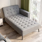 Modern Adjustable and Reclining Chaise with Pillow Standard Lounge Chair for Living Room Light Gray Left-Arm Chaise Clearhalo 'Chairs & Seating' 'Chaise Lounge' 'chaise_lounge' 'furn' 'furn_chaise_lounge' 'Furniture' 'Living Room Furniture' 7534778